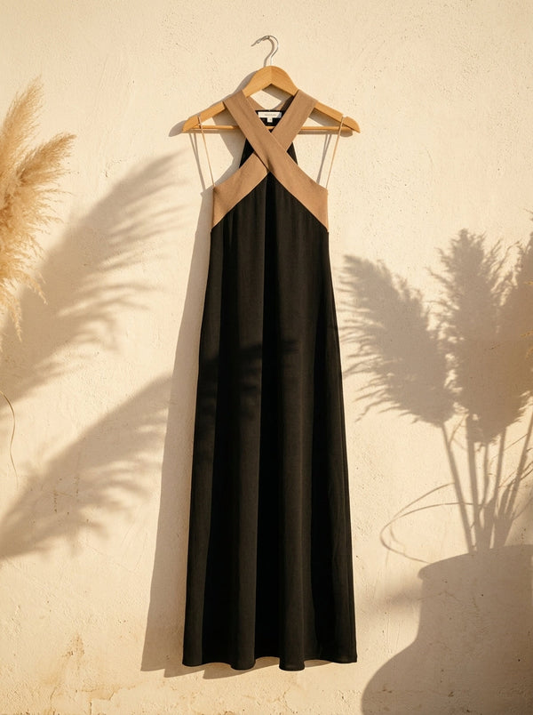 Maxi Dress — Boho Lifestyle Hanger Shot | Generated by Modelize