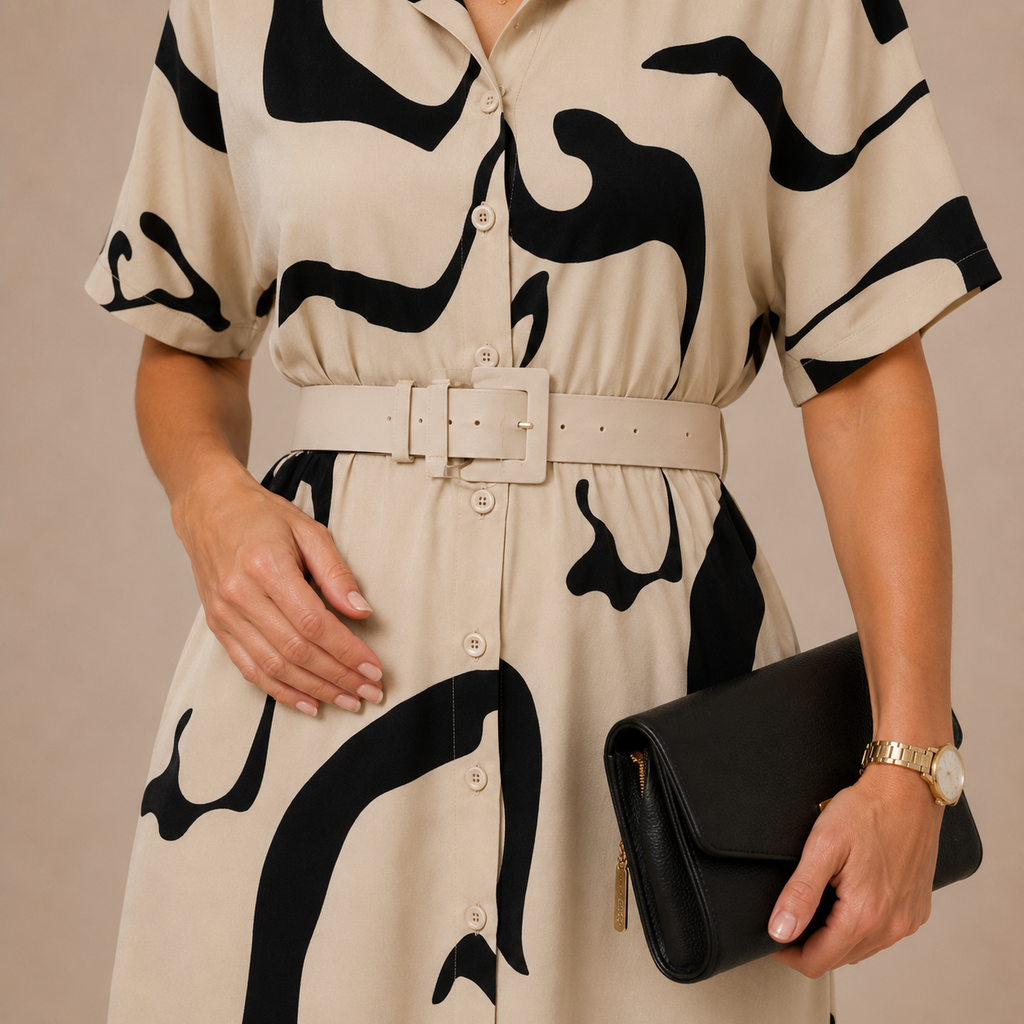 Aurélie Midi Dress | Women's Elegant Shirt Dress