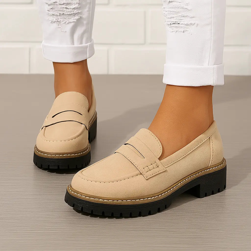 Black Loafers Women | Nadia Stylish Slip-On Footwear