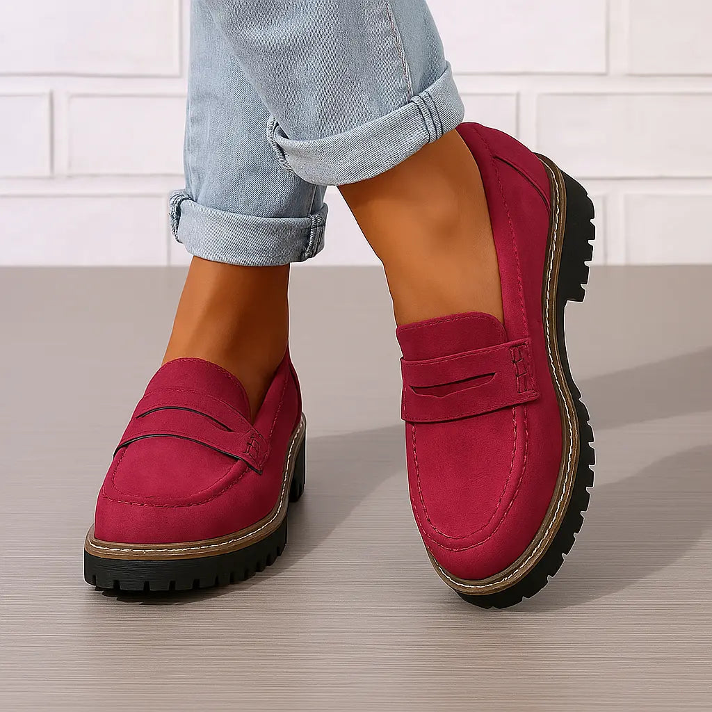 Black Loafers Women | Nadia Stylish Slip-On Footwear