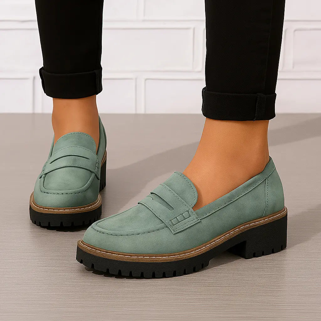 Black Loafers Women | Nadia Stylish Slip-On Footwear