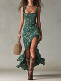 Bohemian Maxi Dress | Women's Summer Dress with Ruffled Sleeves