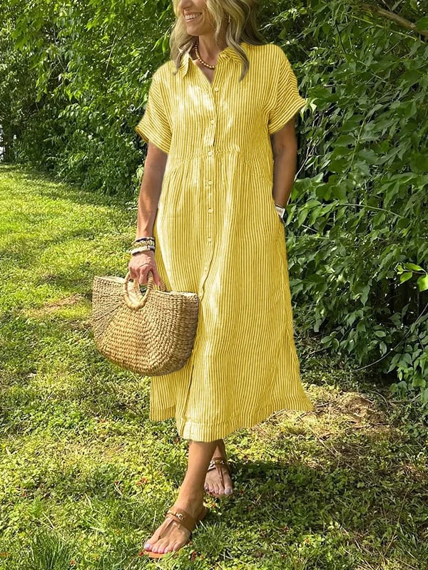 Corinne Striped Button-Up Dress | Women's Dress