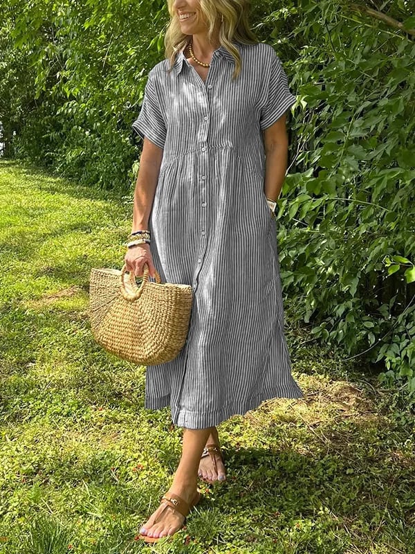 Corinne Striped Button-Up Dress | Women's Dress