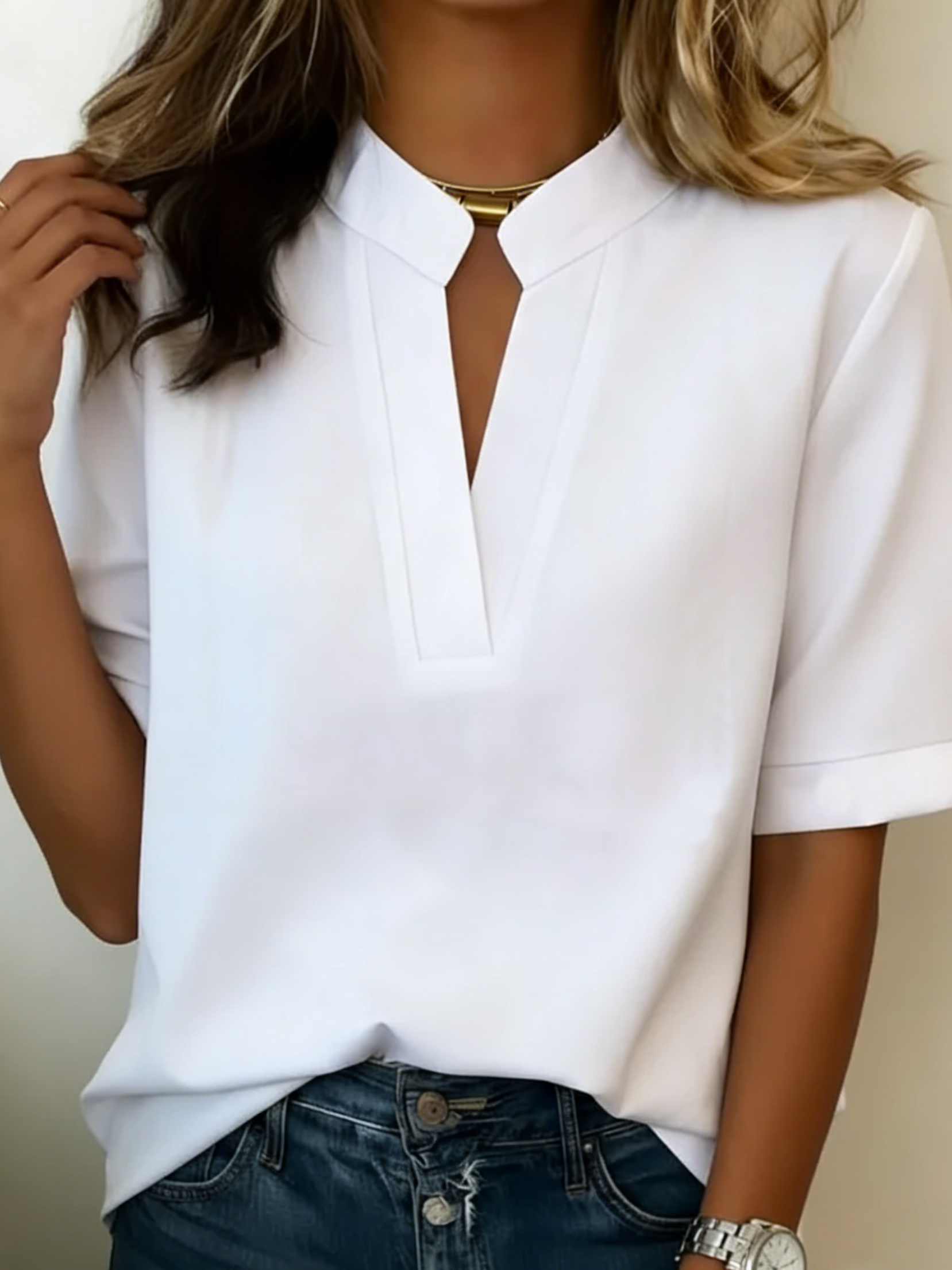 Elegant Blouse with Subtle Collar | Women's Blouse