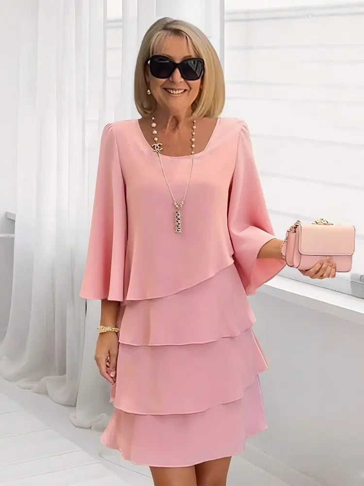 Elegant Comfort Ruffle Dress | Women's A-Line Dress