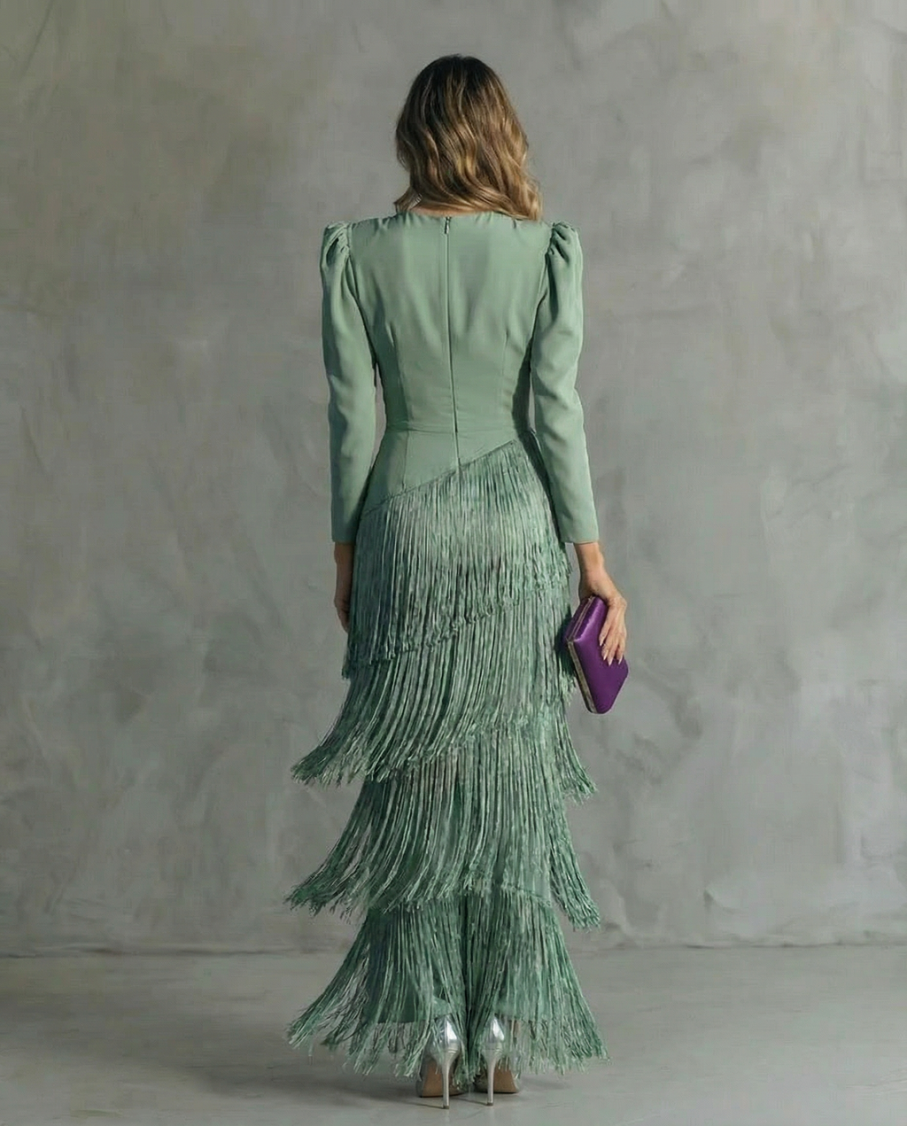 Elegant Fringe Sleeve Midi Dress | Women's Cocktail Dresses