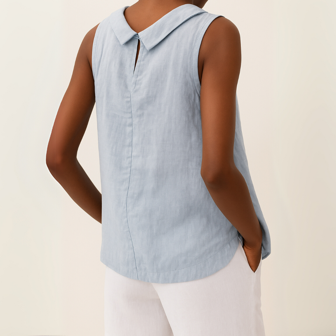 Camilla Sleeveless Roll Collar Top | Women's Top