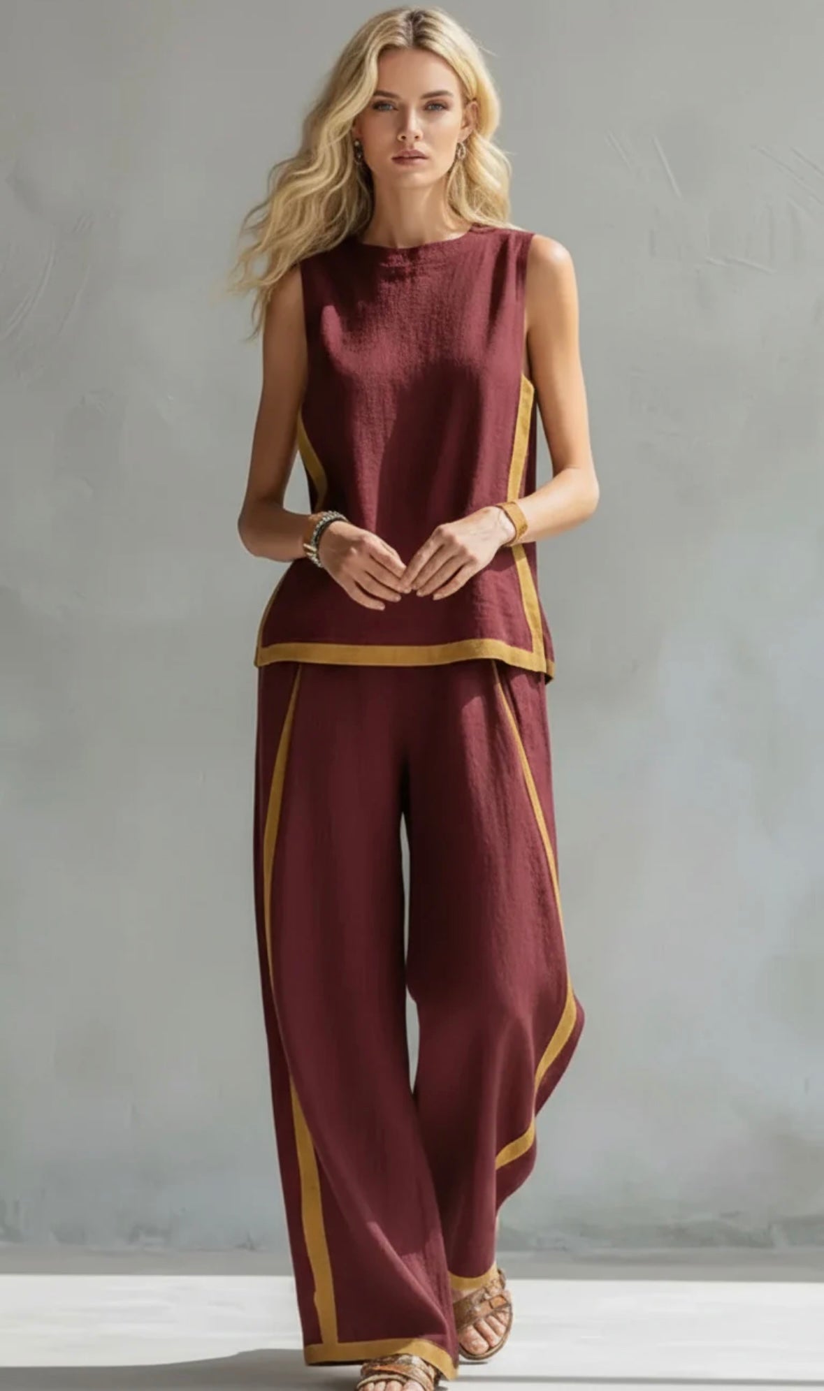 Elegant Women's Loungewear Two Piece Set | Casual Vest and Pant
