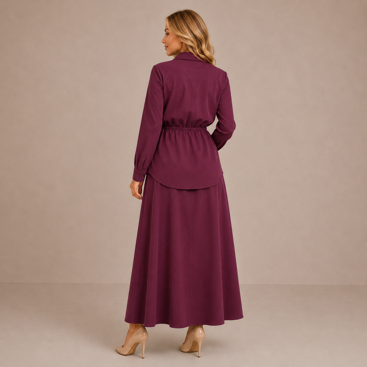 Elegant Women's Set | Two Piece Shirt and Long Skirt