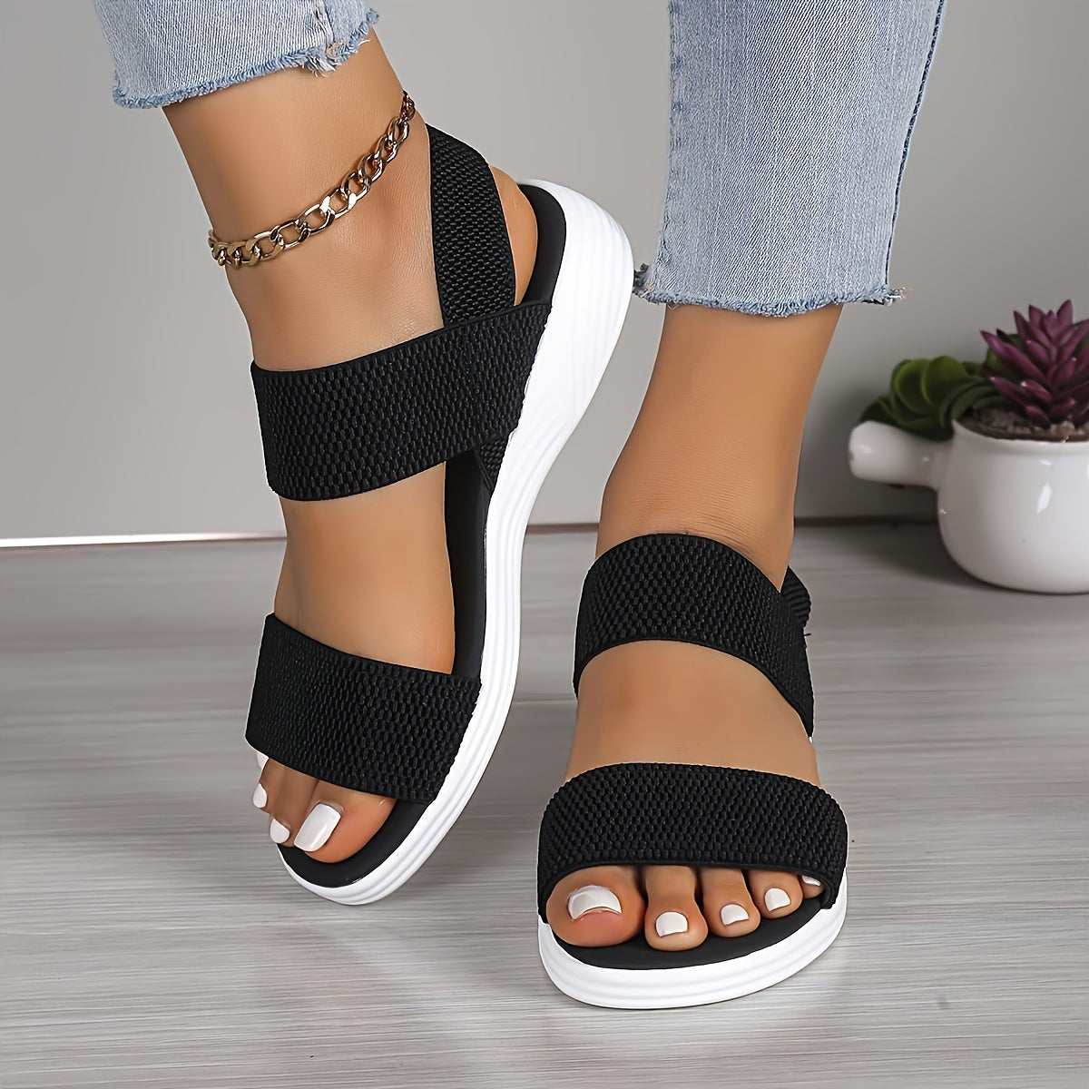 Faye Lightweight Stretch Sandals | Women's Comfort Footwear