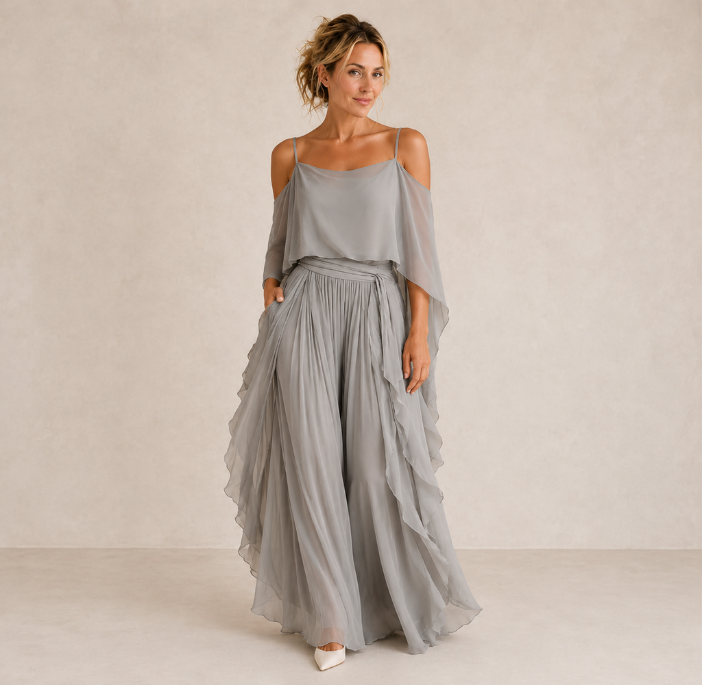 Nadia | Women's Chiffon Two Piece Set for Elegant Occasions