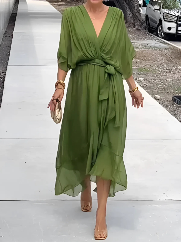 Seraphina Midi Dress | Elegant Wrap Dress for Women